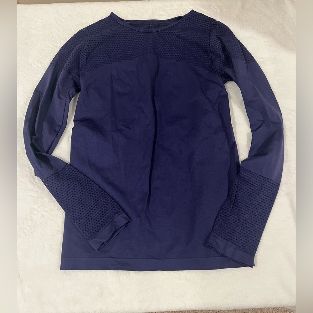 Unbranded Performance Workout Long Sleeve Top With Mesh Panels